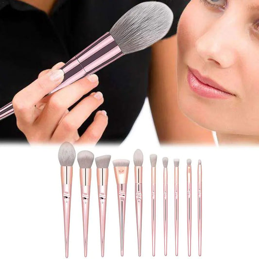 Rose Gold Makeup Brush Kit with Zip Bag