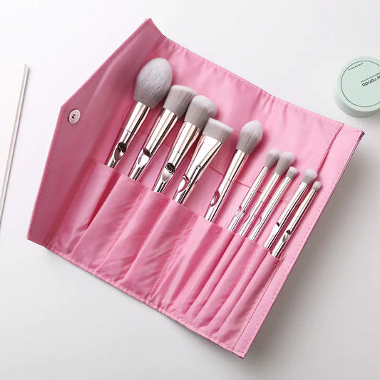 Rose Gold Makeup Brush Kit with Zip Bag